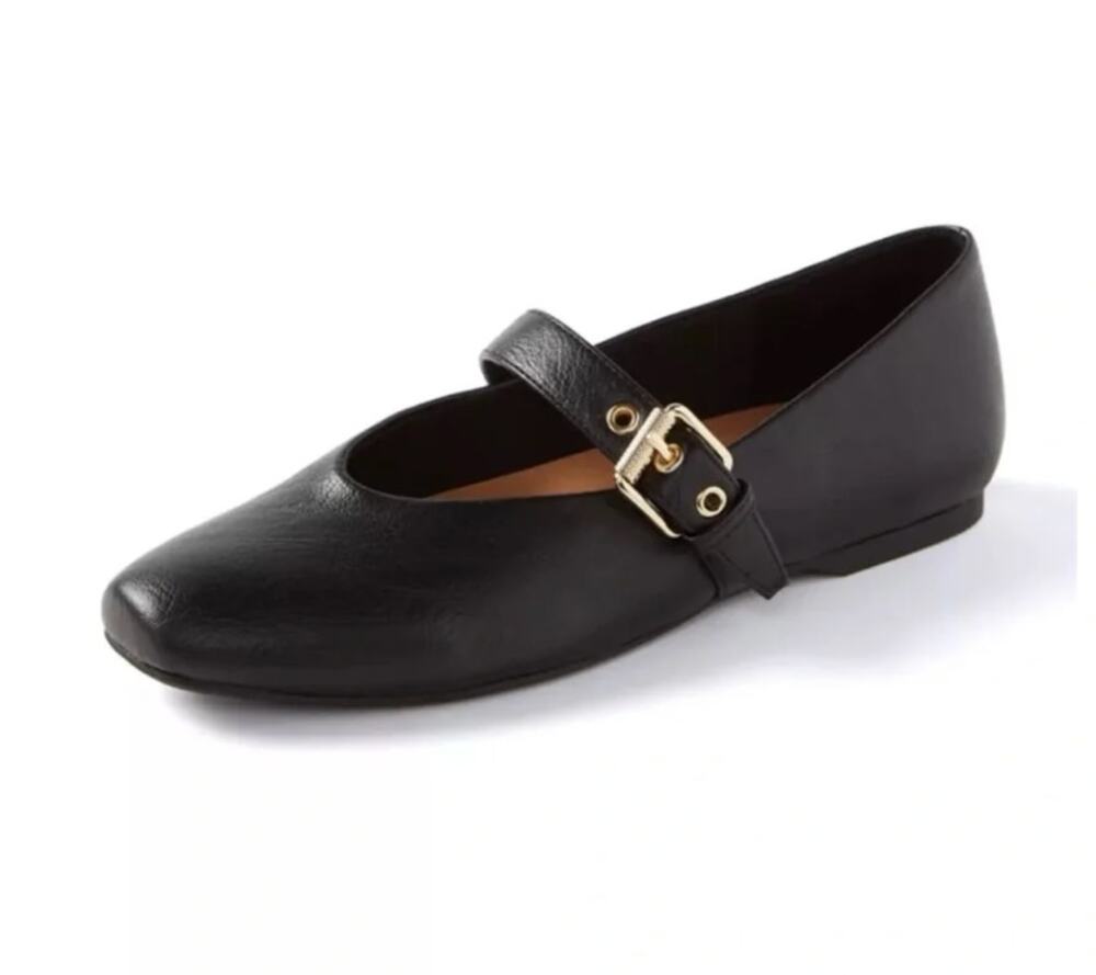Dolce Vita Mulaney Mary Jane Flats 6 Black Vegan Leather Prep Y2K